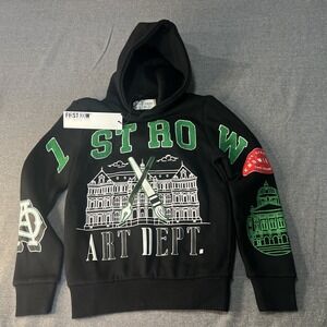 NWT First Row graphic Sweatshirt hoodie Art Dept Patches Youth/Junior-Medium $74